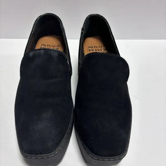 Donald Pliner Women’s Witty Black Wedge Slip-On Loafers, Size 7 M