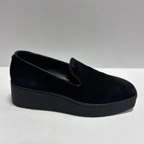 Donald Pliner Women’s Witty Black Wedge Slip-On Loafers, Size 7 M