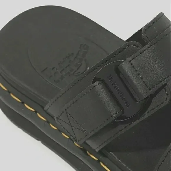 Dr Martens Black Leather Casual Slip-On Unisex Slide Sandals Women Size 12