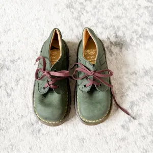 Dr. Martens Kids Green Leather Oxford Lace up Shoes