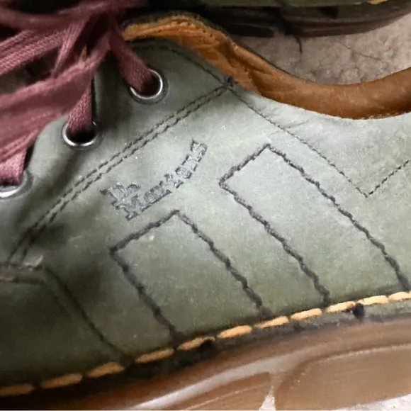 Dr. Martens Kids Green Leather Oxford Lace up Shoes
