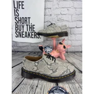 Dr Martens Oxford Shoes Womens SZ 5 Python White Snake Suede Leather 2046 NEW