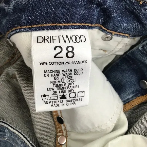 Driftwood Stef Frayed Hem Studded Denim Mini Skirt Button-Up Blue NWT Size 28