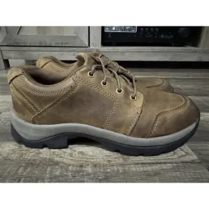 Duluth Trading Co 61512 Men's 10 Wide Brown Wild Boar Oxford Leather Shoes