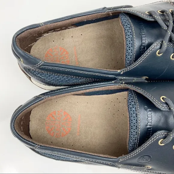Dunham Men’s Captain Navy Blue Leather Boat Shoes 3 Eye Size 13.0 D