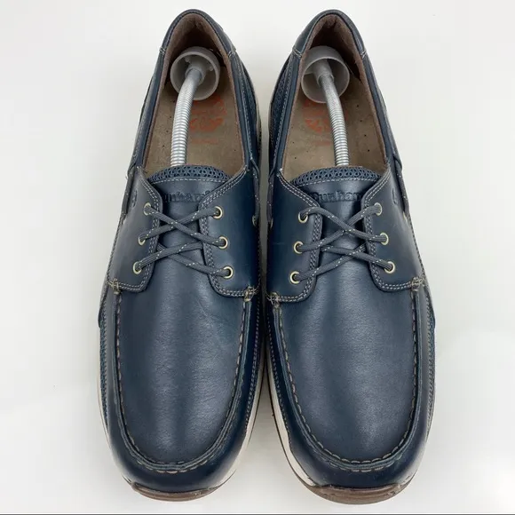 Dunham Men’s Captain Navy Blue Leather Boat Shoes 3 Eye Size 13.0 D