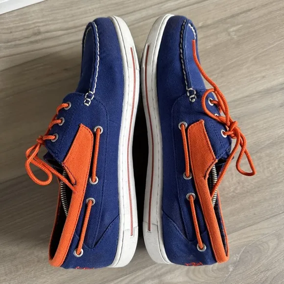 EASTLAND New York Mets Blue &amp; Orange Canvas Boat Shoes Size 13 Mens MLB Baseball