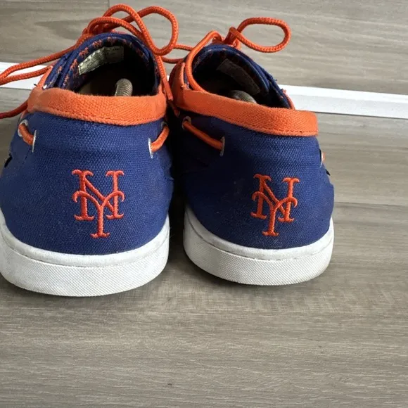 EASTLAND New York Mets Blue &amp; Orange Canvas Boat Shoes Size 13 Mens MLB Baseball