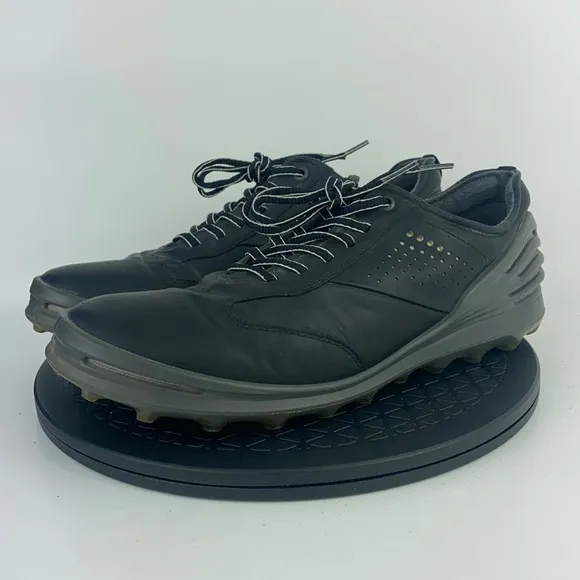 Ecco Golf Cage Pro Spikeless Golf Shoes Black Leather EU 44 Men's Size 10