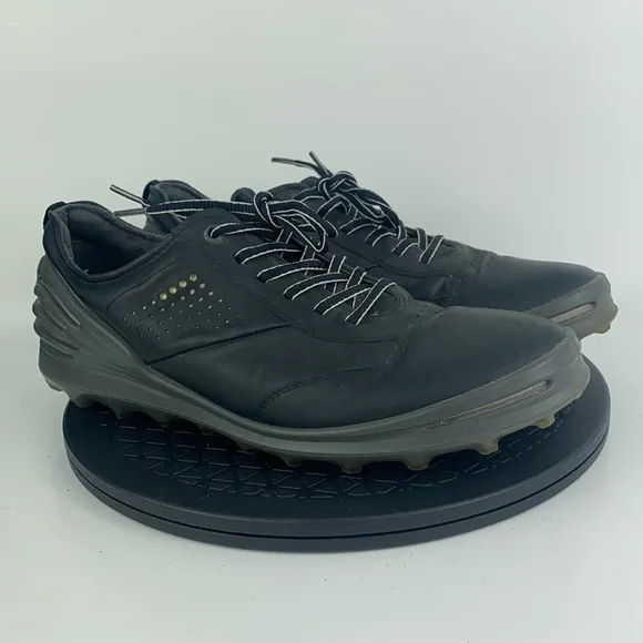 Ecco Golf Cage Pro Spikeless Golf Shoes Black Leather EU 44 Men's Size 10