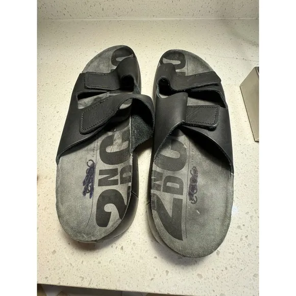 ECCO Men's Cozmo Two Band Slide Sandal Titanium EU 47 US 12.5 NWOT NWOB