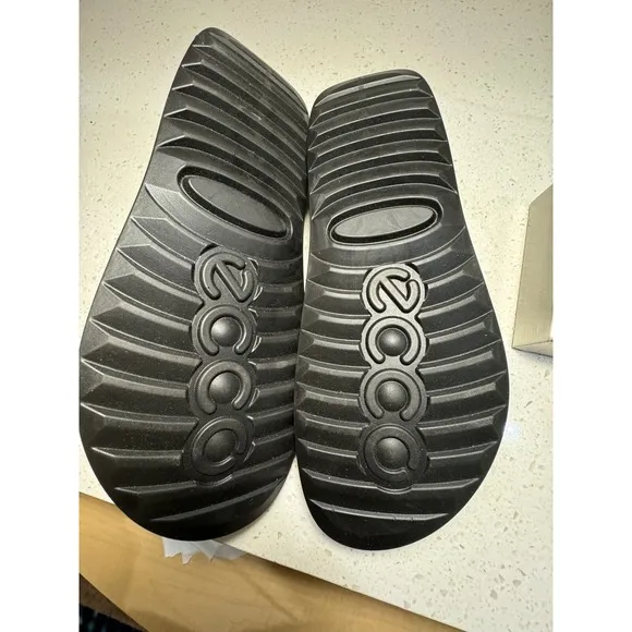 ECCO Men's Cozmo Two Band Slide Sandal Titanium EU 47 US 12.5 NWOT NWOB