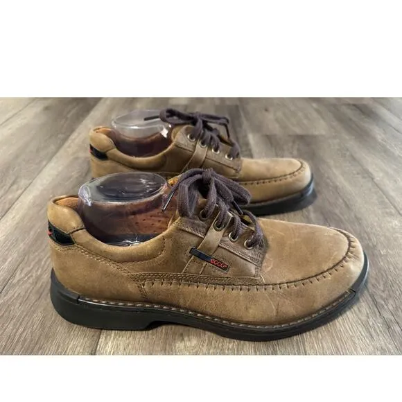 Ecco Mens Fusion Lace Up Brown Leather Shoes Size EU 45/ US 11-11.5
