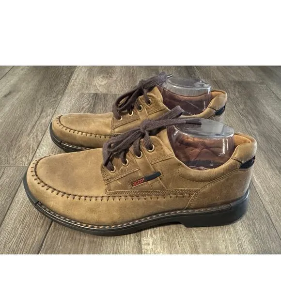 Ecco Mens Fusion Lace Up Brown Leather Shoes Size EU 45/ US 11-11.5