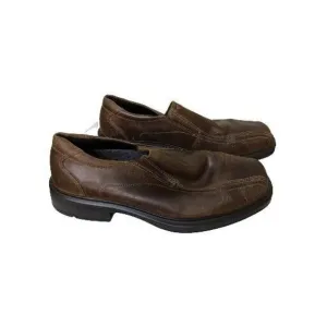 Ecco Men's Shoes Loafers Brown Leather Size 44 Slip On