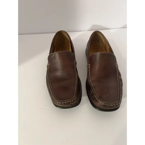 Ecco Men's Size 43 EU Brown Leather Driving Loafers Slip On 590 Shoes