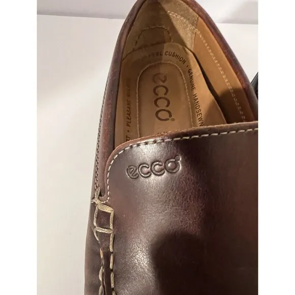 Ecco Men's Size 43 EU Brown Leather Driving Loafers Slip On 590 Shoes