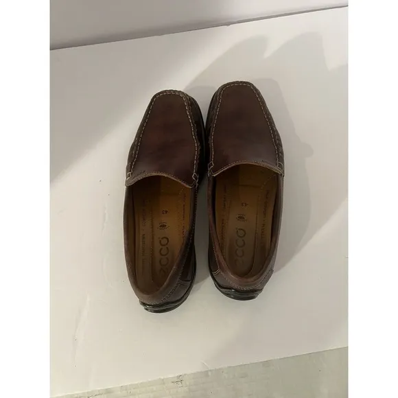 Ecco Men's Size 43 EU Brown Leather Driving Loafers Slip On 590 Shoes