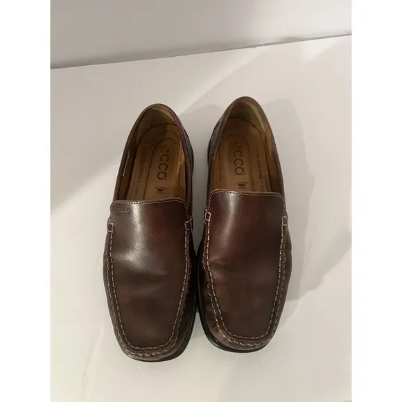 Ecco Men's Size 43 EU Brown Leather Driving Loafers Slip On 590 Shoes