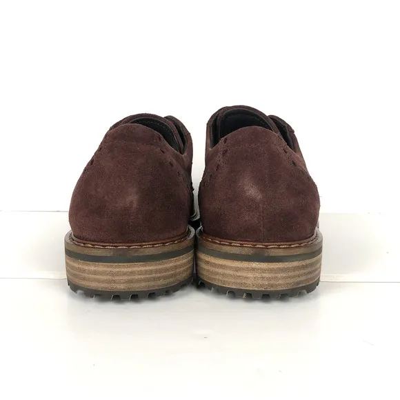 ECCO Vitrus I Wingtip Oxford Burgundy Suede Shoes EU 43 Size 9-9.5 US Excellent