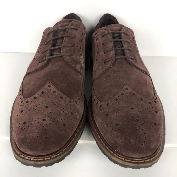 ECCO Vitrus I Wingtip Oxford Burgundy Suede Shoes EU 43 Size 9-9.5 US Excellent