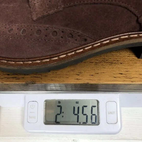 ECCO Vitrus I Wingtip Oxford Burgundy Suede Shoes EU 43 Size 9-9.5 US Excellent