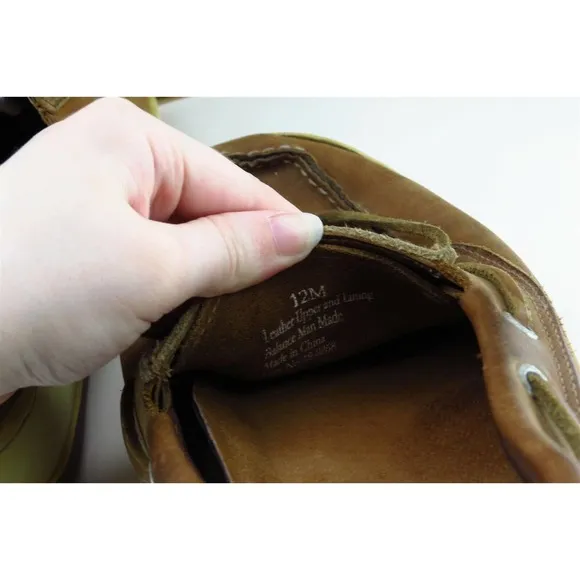 Eddie Bauer Shoes Sz 12 M Brown Boat Shoe Leather‎ Men