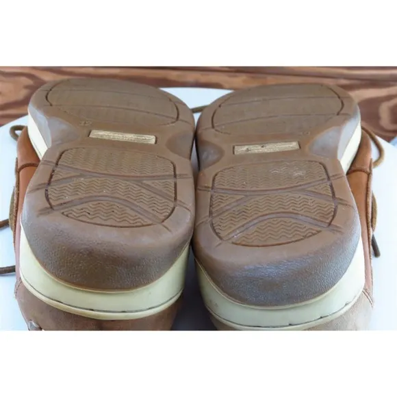 Eddie Bauer Shoes Sz 12 M Brown Boat Shoe Leather‎ Men