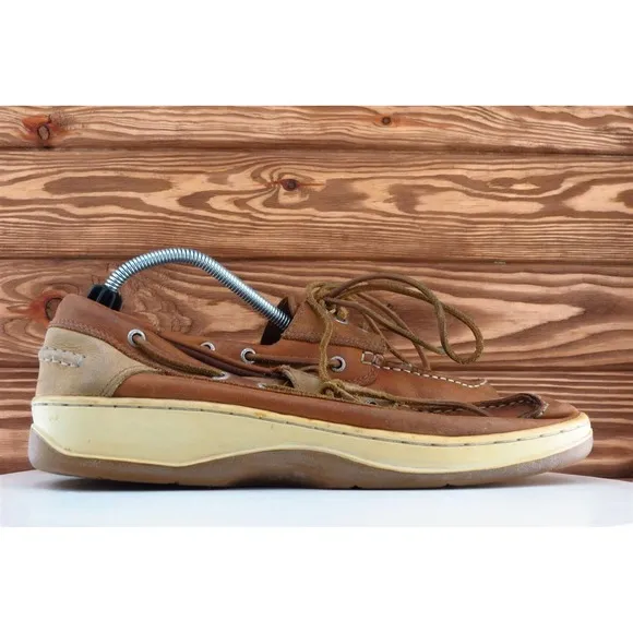 Eddie Bauer Shoes Sz 12 M Brown Boat Shoe Leather‎ Men