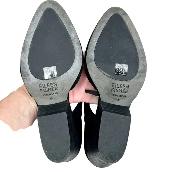 Eileen Fisher Black Mina Suede Shoes SZ 9