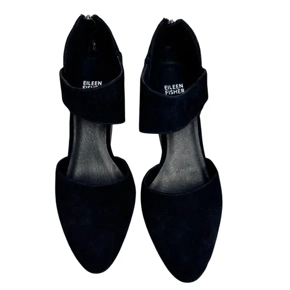 Eileen Fisher Black Mina Suede Shoes SZ 9