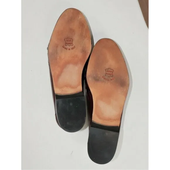 Ennesi Cordovan Brown Leather Kiltie Tassel Loafers Slip On Shoes Mens Size 8.5