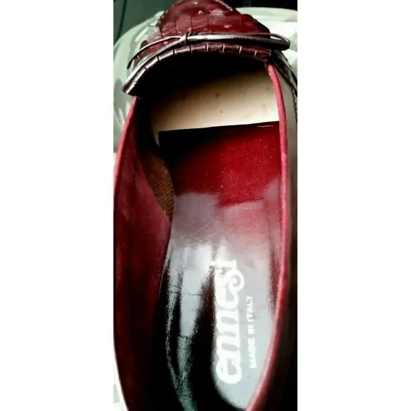 Ennesi Cordovan Brown Leather Kiltie Tassel Loafers Slip On Shoes Mens Size 8.5