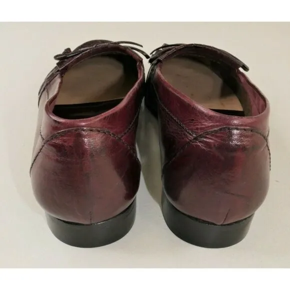 Ennesi Cordovan Brown Leather Kiltie Tassel Loafers Slip On Shoes Mens Size 8.5