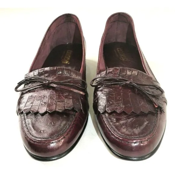 Ennesi Cordovan Brown Leather Kiltie Tassel Loafers Slip On Shoes Mens Size 8.5