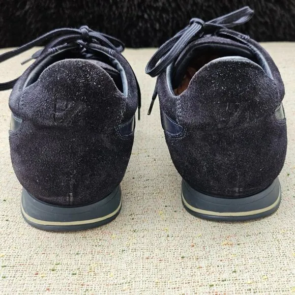 Ermenegildo Zegna Men Sneaker navy Blue Leather/Suede Upper Shoes Italy 9.5US