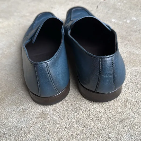 Ermenegildo Zegna mens 10 blue L’Asola reverse construction leather loafer shoes