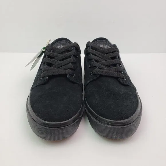 Etnies Barge LS Mens Sz 6.5 Womens Sz 8 Black Suede Lace Up Skate Sneaker Shoes