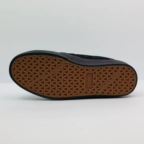 Etnies Barge LS Mens Sz 6.5 Womens Sz 8 Black Suede Lace Up Skate Sneaker Shoes