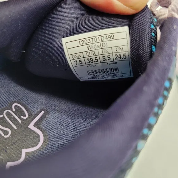 EUC Brooks Glycerin GTS 20 Womens 7.5 W Wide Peacoat Lilac Running Shoes blue