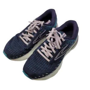 EUC Brooks Glycerin GTS 20 Womens 7.5 W Wide Peacoat Lilac Running Shoes blue
