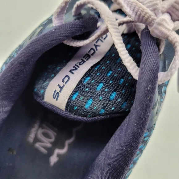 EUC Brooks Glycerin GTS 20 Womens 7.5 W Wide Peacoat Lilac Running Shoes blue