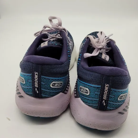 EUC Brooks Glycerin GTS 20 Womens 7.5 W Wide Peacoat Lilac Running Shoes blue