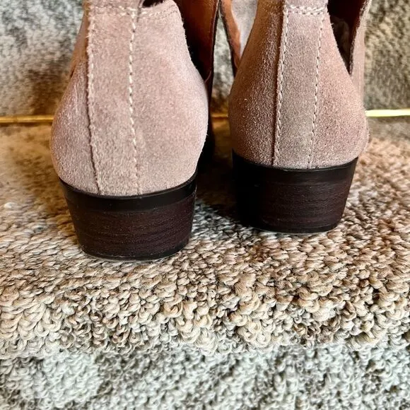 EUC Lucky Brand Bollo Tan Suede Bootie Ankle Boots Shoes Size 8 M