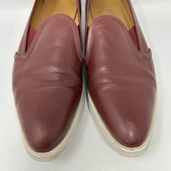Everlane The Leather Street Shoes Red Pointed Toe Loafers, Women’s Size 11