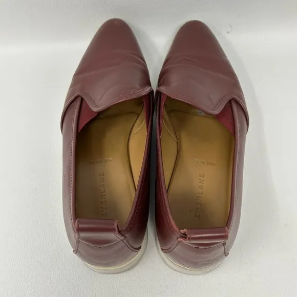Everlane The Leather Street Shoes Red Pointed Toe Loafers, Women’s Size 11