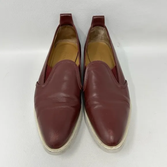 Everlane The Leather Street Shoes Red Pointed Toe Loafers, Women’s Size 11