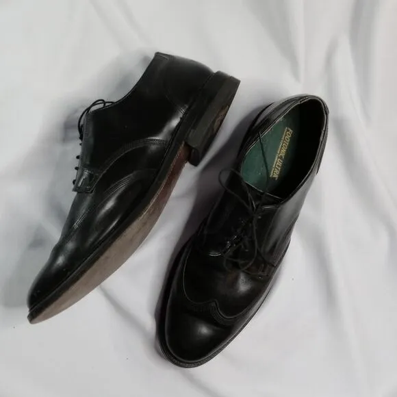 Executive Imperials Men's Wingtip Oxfords Black Leather Dress Shoes sz 14 EE