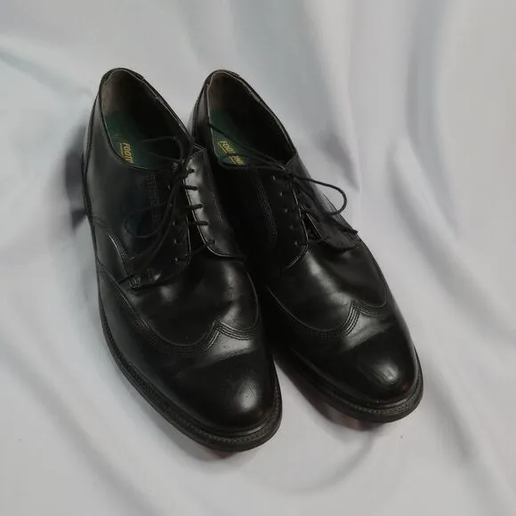 Executive Imperials Men's Wingtip Oxfords Black Leather Dress Shoes sz 14 EE