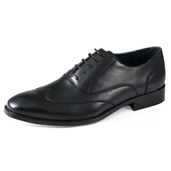 Executive Imperials Men's Wingtip Oxfords Black Leather Dress Shoes sz 14 EE